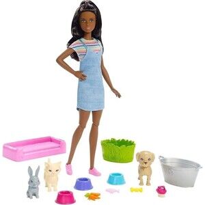 Barbie Play n' Wash Pets Color Change Barbie Doll and Playset New Gift Collect